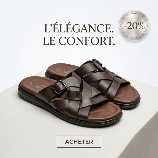 Sandales Homme en Cuir Confort Médical