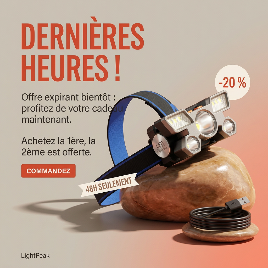 Lampe de Poche 5 LED Rechargeable achete 1 et 2eme gratuit