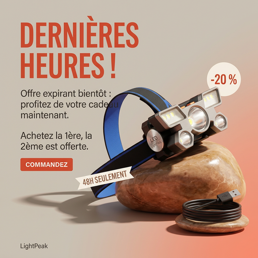 Lampe de Poche 5 LED Rechargeable achete 1 et 2eme gratuit