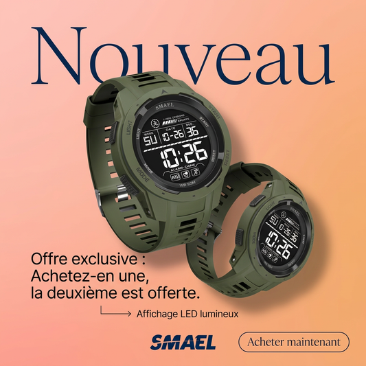 Promo : 2 Montre Homme LED Lumineuse