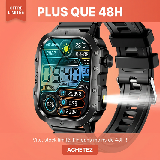 MONTRE CONNECTÉE EXTÉRIEURE – GRAND ÉCRAN & MULTI-SPORTS