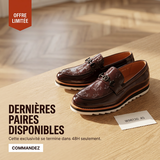 MOCASSIN EN CUIR MARRON – TEXTURE CROCODILE