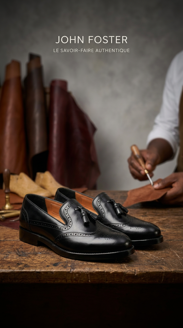 MOCCASSIN JOHN FOSTER – VRAI CUIR QUALITÉ PREMIUM