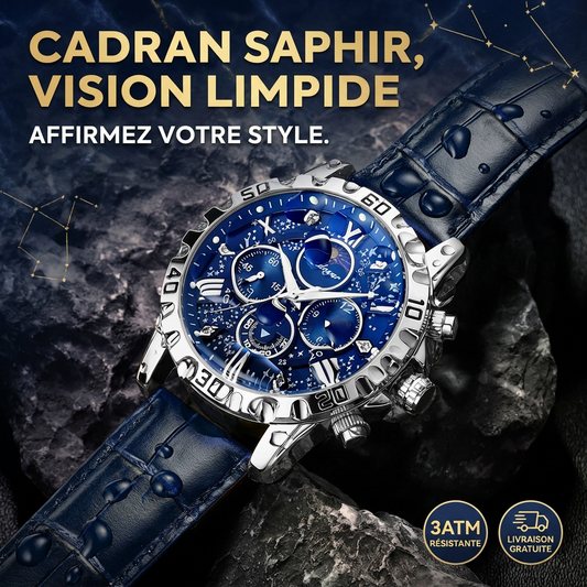 POEDAGAR 973 – MONTRE HOMME DE LUXE EN CUIR